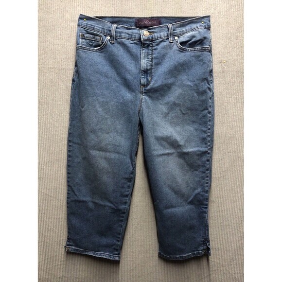 Gloria Vanderbilt Amanda Capri Jean Pants Size 10 Distressed Summer Y2K - Picture 1 of 16